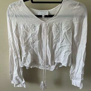 Kendall & Kylie White Blouse with Lace Detail